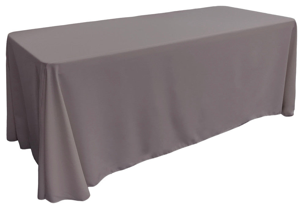 LA Linen Rectangular  Polyester Poplin Tablecloth, Dark Gray, 90"x156"