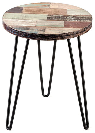 Reclaimed Wood End Table, Green, 16" X 16" X 20"