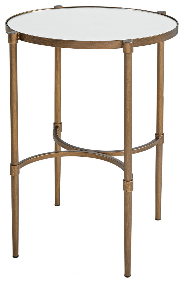 Martha Stewart Antique Bronze Mirrored Top Oval Accent Table