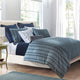 Harper Stripe Duvet Set, Super King Blue, 3 Piece