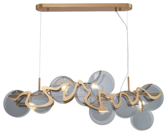 Modern gold glass chandelier for dining room, livimg room, bedroom