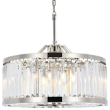 Elegant Lighting 1233D28/RC Chelsea 8 Light 28"W Crystal Drum - Polished Nickel