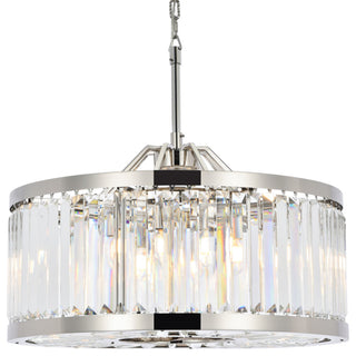 Elegant Lighting 1233D28/RC Chelsea 8 Light 28"W Crystal Drum - Polished Nickel