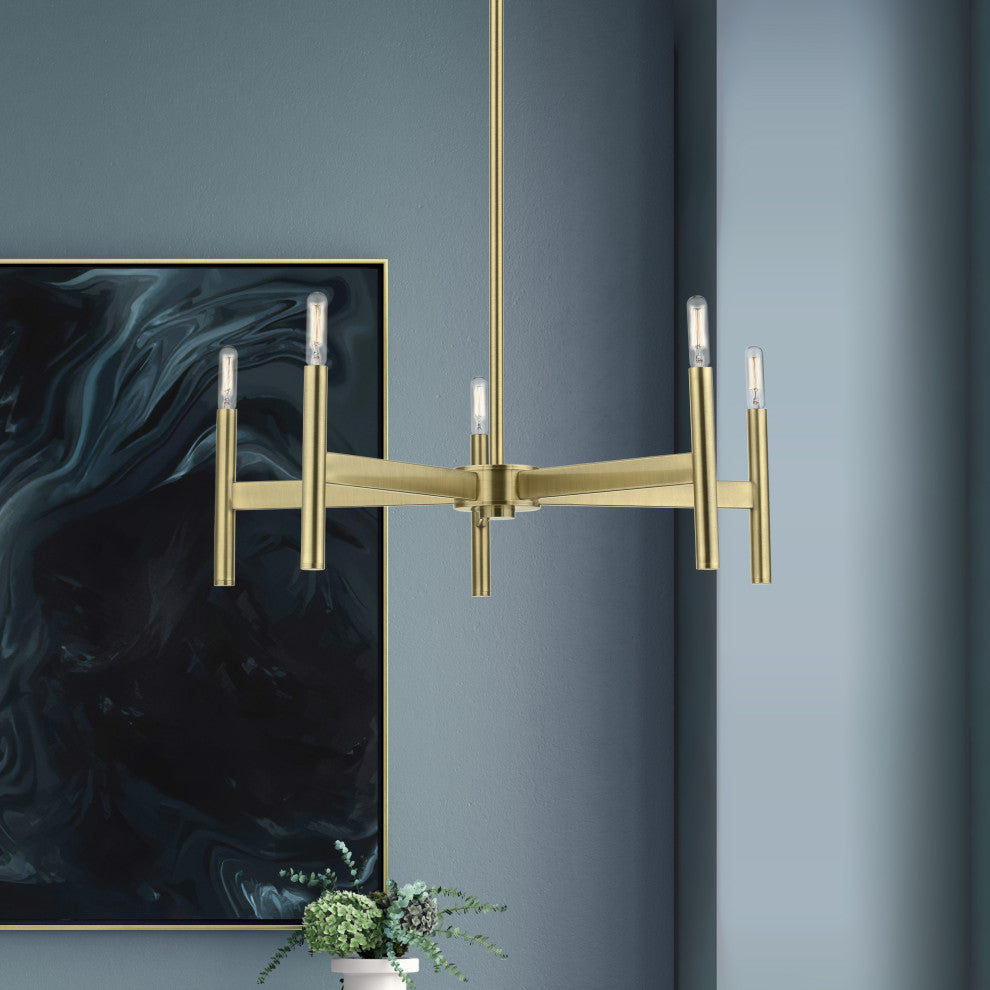 Livex Lighting Antique Brass 5-Light Chandelier