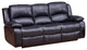 Betsy Furniture Bonded Leather Reclining Sofa, Black