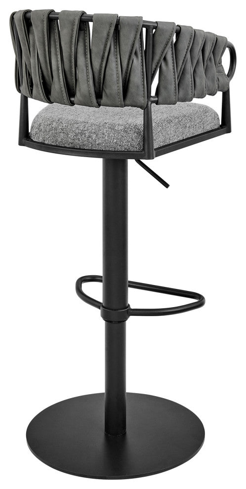 Silabe Adjustable Counter or Bar Stool in Black Metal