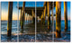 "Fishing Pier and Waves At Atlantic Sea" Sea Pier Wall Art, 4 Panels, 48"x28"
