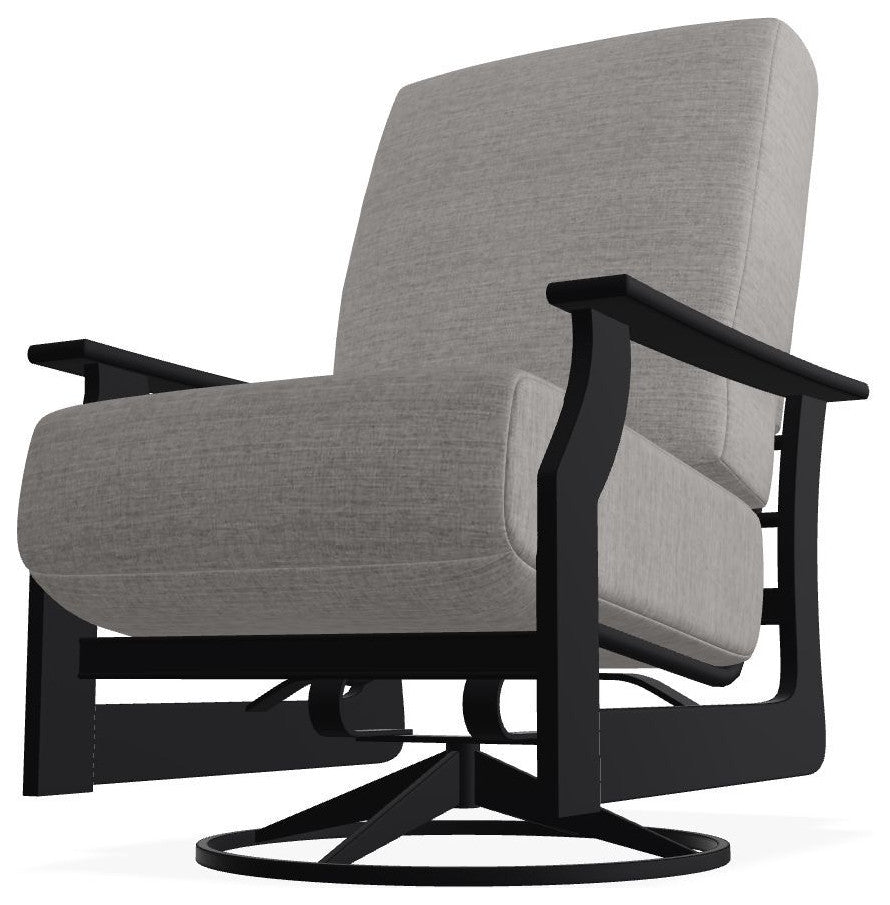 St. Catherine Deep Seat Outdoor Swivel Rocker, Graystone/Black