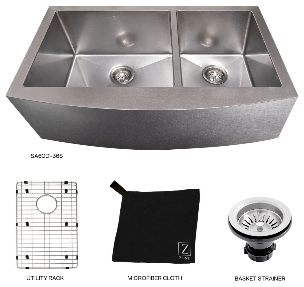 36" Courchevel Double Bowl Fingerprint Resistant Stainless Steel Kitchen Sink