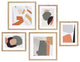 Mid-Century Modern Colorful Art Set, Natural 5 Piece
