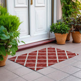 Indoor/Outdoor York YO1 Red Machine Washable 1'8" x 2'6" Rug