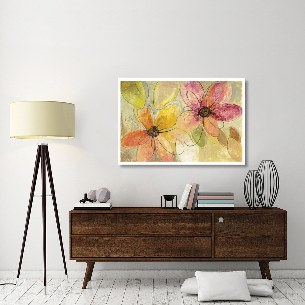 "Neon Floral Crop" Digital Paper Print by Silvia Vassileva, 50"x34"