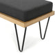 GDF Studio Elaina Industrial Modern Fabric Bench, Dark Charcoal