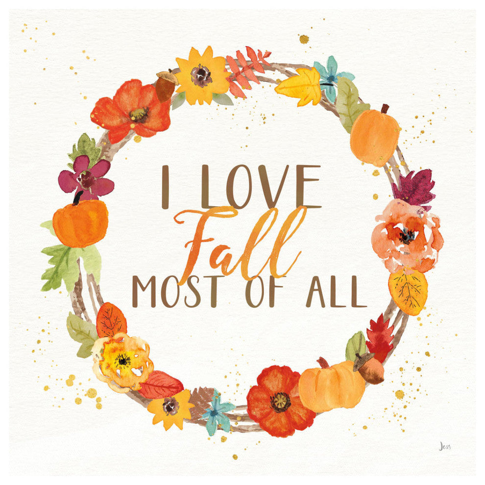 "Harvest Wishes I" Digital Paper Print by Jess Aiken, 38"x38"
