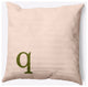 18" x 18" Modern Monogram Indoor/Outdoor Polyester Throw Pillow, Olive