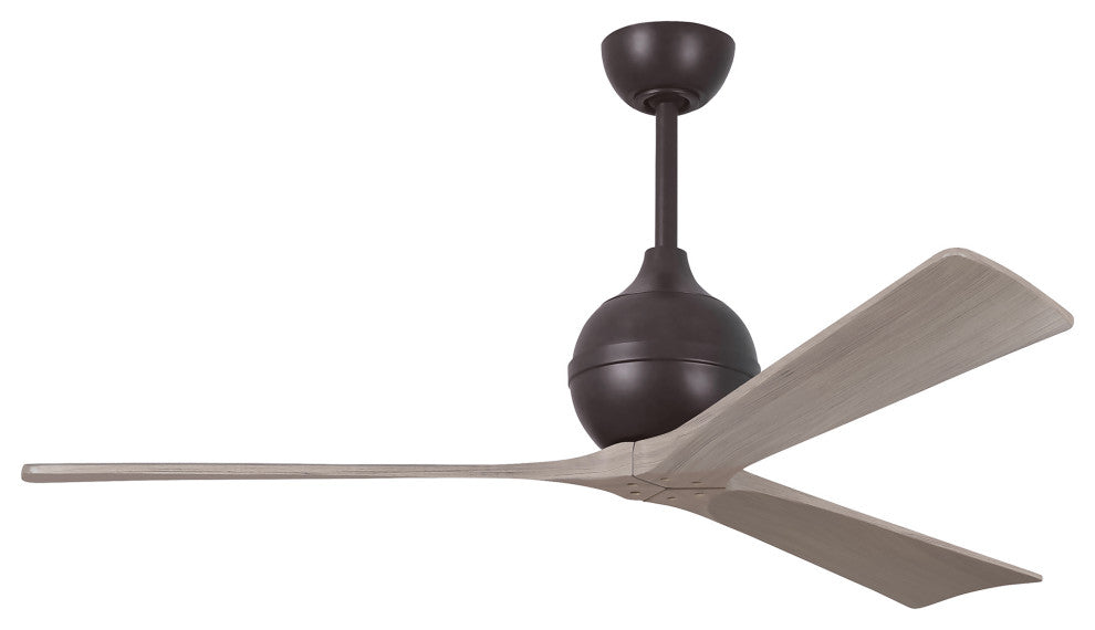 Irene-3 Paddle Fan, Textured Bronze, 60", Gray Ash Blades