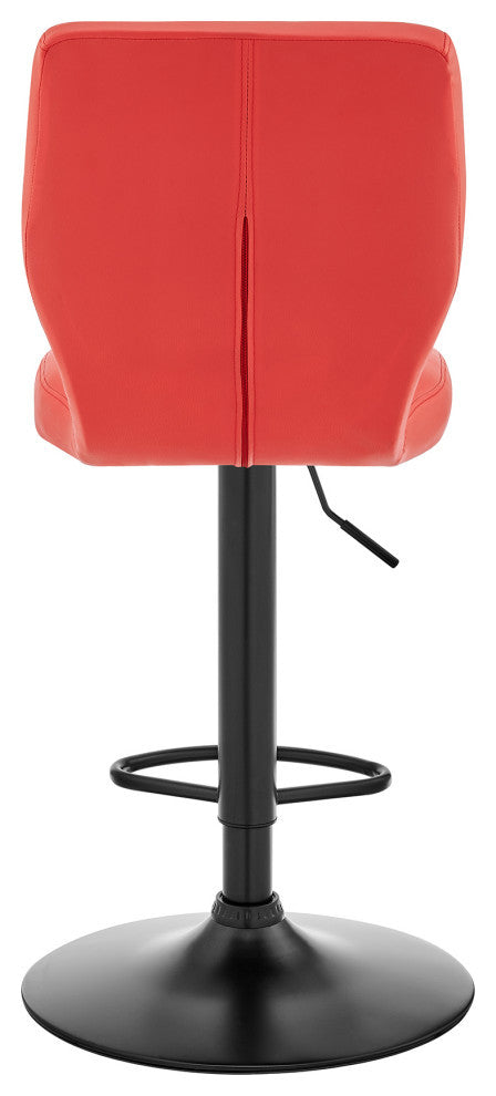 Bardot Adjustable Faux Leather Swivel Bar Stool, Red