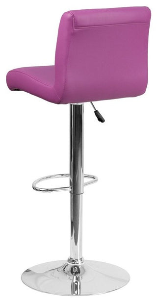 Estella Aria Mid-Back Purple Vinyl Swivel Adjustable Barstool