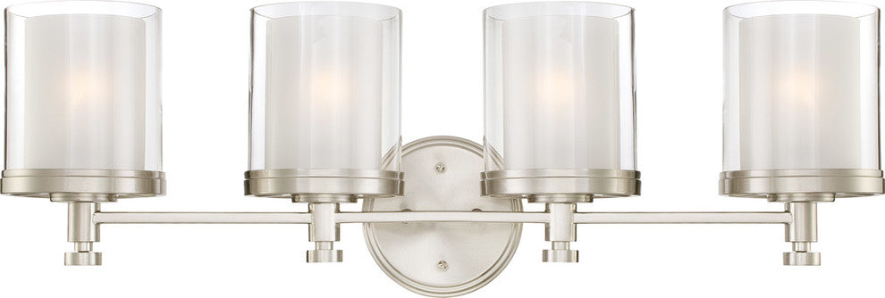 Contemporary Decker 4-Light Vanity, Brushed Nickel Finish