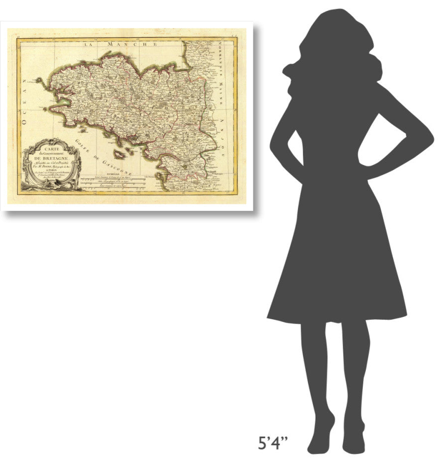 "Bretagne, 1786" Digital Paper Print by Rigobert Bonne, 38"x29"