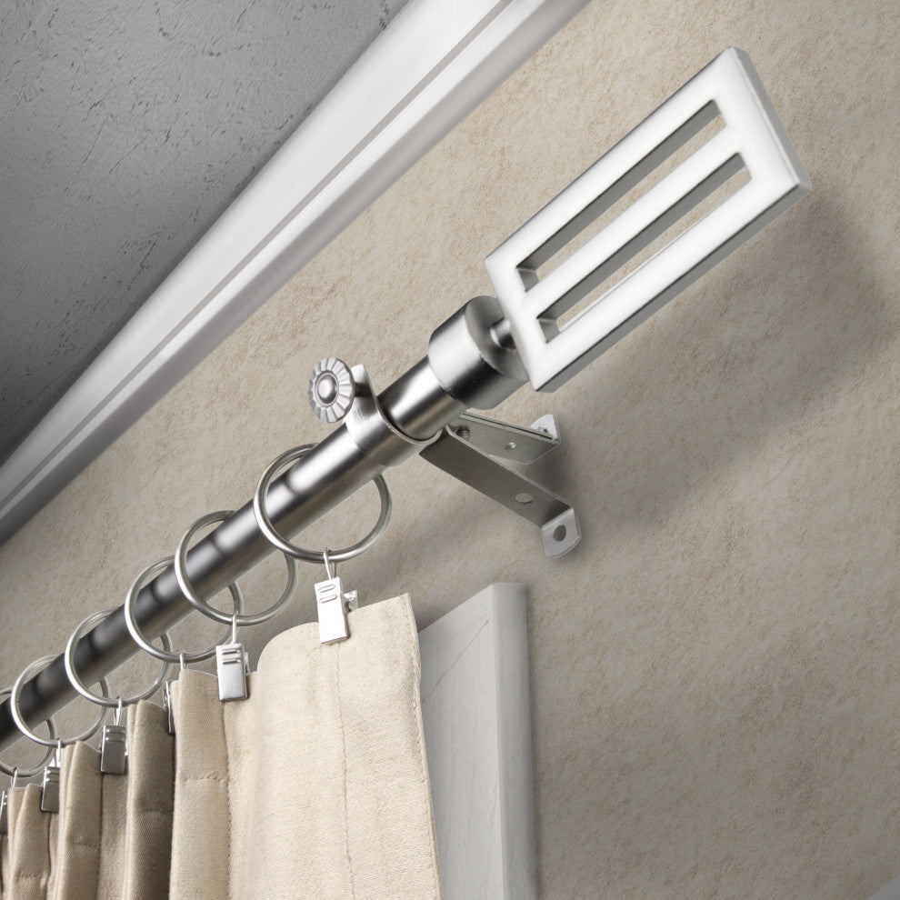 Mabel 13/16 inch dia. Curtain Rod, Satin Nickel, 28"-48"