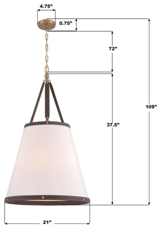 Crystorama Lighting Group CAL-2406 Callahan 6 Light 21"W Pendant - Polished