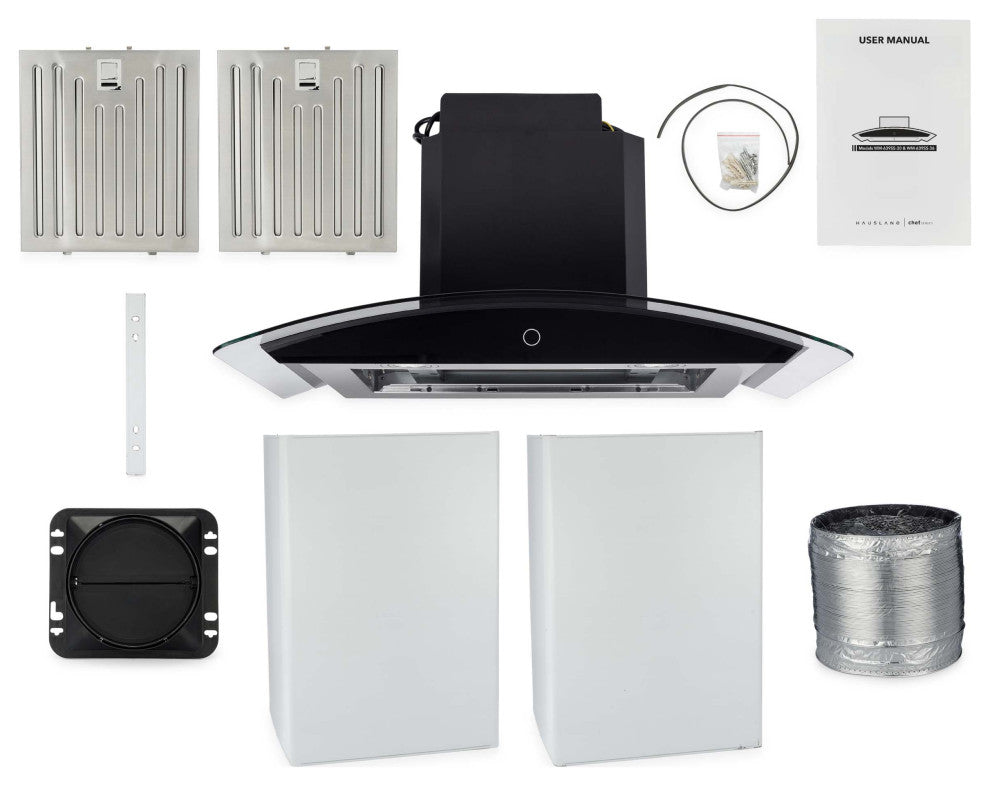 Hauslane | Chef Series Range Hood WM-639 European Style Kitchen Extractor, 36"