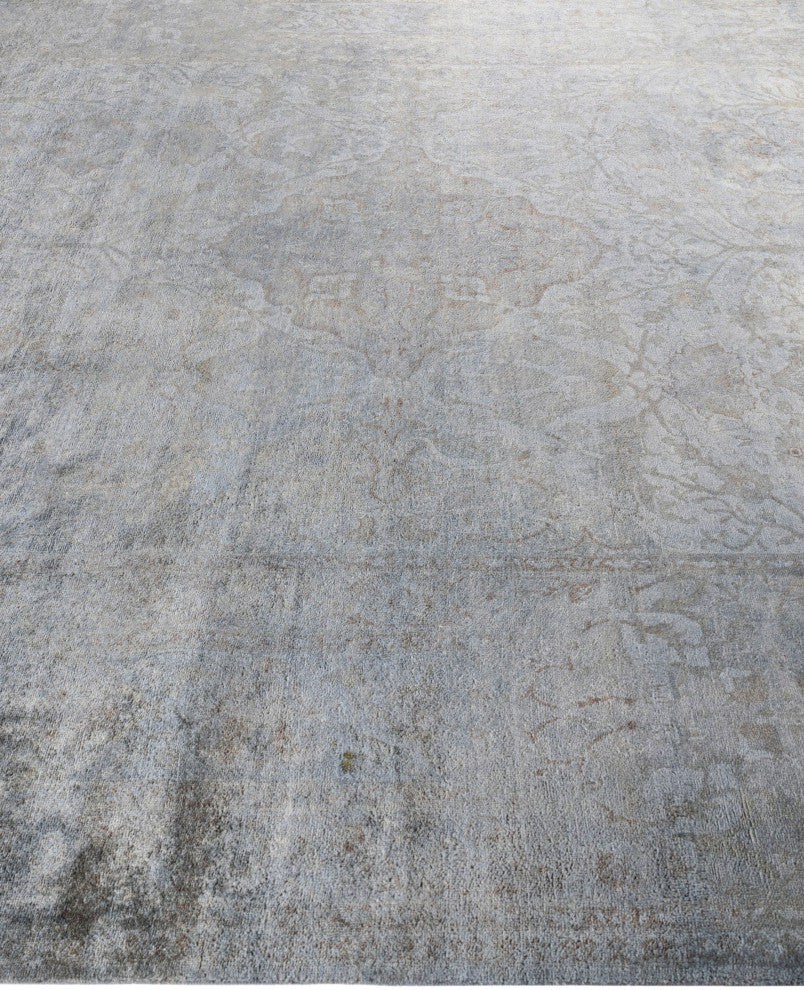 Overdyed One-of-a-Kind Hand-Knotted Area Rug Gray, 8' 1" x 9' 8"