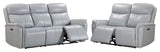 Cascade Seamist Grey Power Reclining Sofa and Loveseat