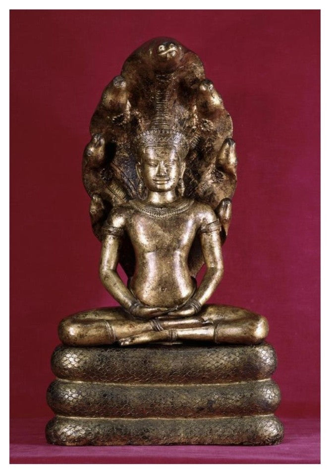 "Buddha Sheltered by the Cobra (Style of Angkor Wat)" Print by Unknown, 17"x24"