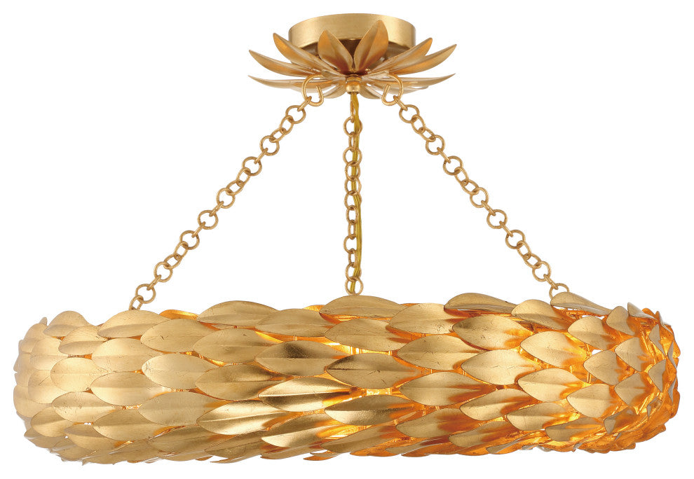 Broche 6-Light Ceiling Light, Antique Gold