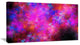 Red Blue Starry Fractal Sky, Abstract Art on Canvas, 40x20