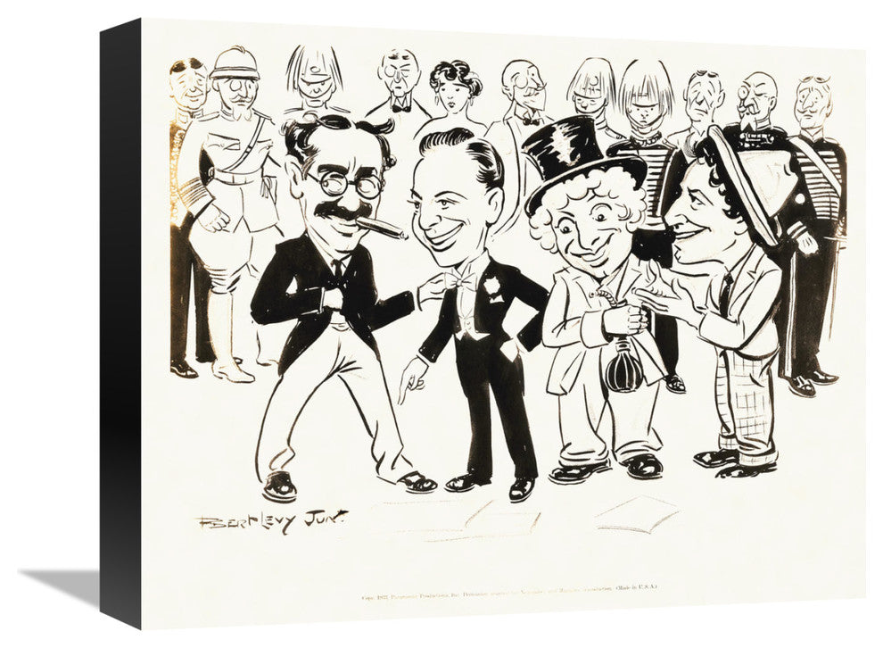 "Marx Brothers - Duck Soup - Drawings 03" Canvas Giclee, 16"x13"