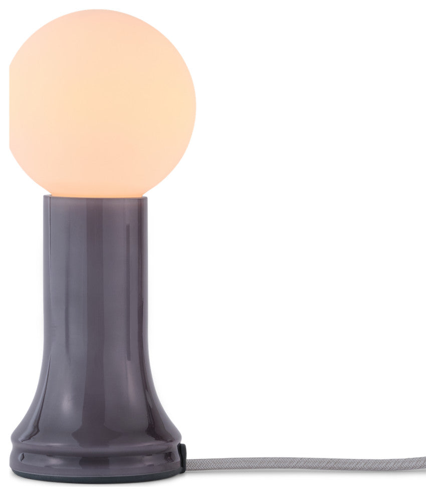 Shore Table Lamp Smoke Grey with G95 LED Bulb
