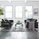 Tufted Loveseat and Sofa Set, Faux Leather, Silver Black, Modern, Lounge