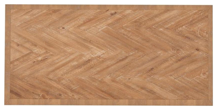 Alpine Furniture Aiden Wood Fixed Top Dining Table in Weathered Natural (Brown)