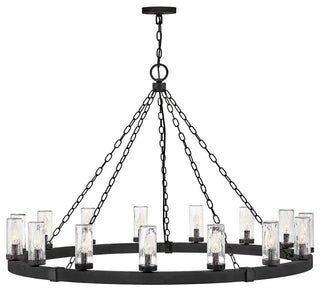 Hinkley Sawyer Outdoor Chandelier, Black, 15 Light