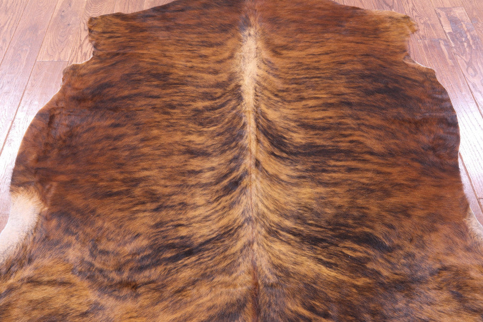 6' 0" X 5' 10" Brindle Natural Cowhide Rug C2176