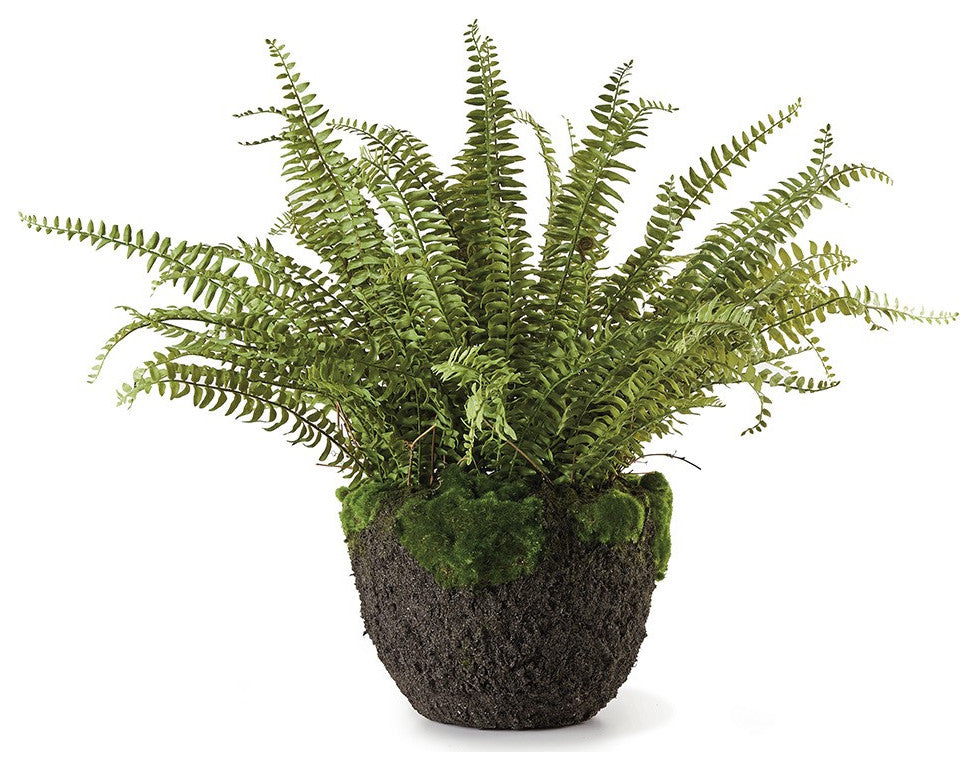 Luxe X Large Boston Fern Faux Floral Artificial Plant Large 30 in Drop In Leaves