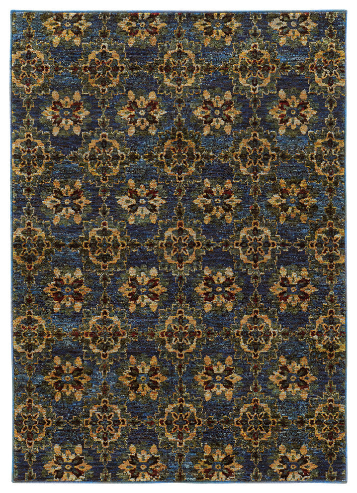 Oriental Weavers Andorra Blue/ Gold Oriental Indoor Area Rug 6'7"X9'6"