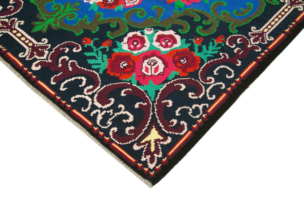 Rug N Carpet - Handmade Bessarabian 7' 1'' x 11' 0'' Vintage Floral Kilim Rug
