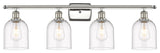 Ballston-Bella 4-Light 36" Bath Vanity Light, Polished Nickel, Clear