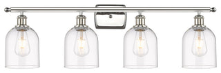 Ballston-Bella 4-Light 36" Bath Vanity Light, Polished Nickel, Clear