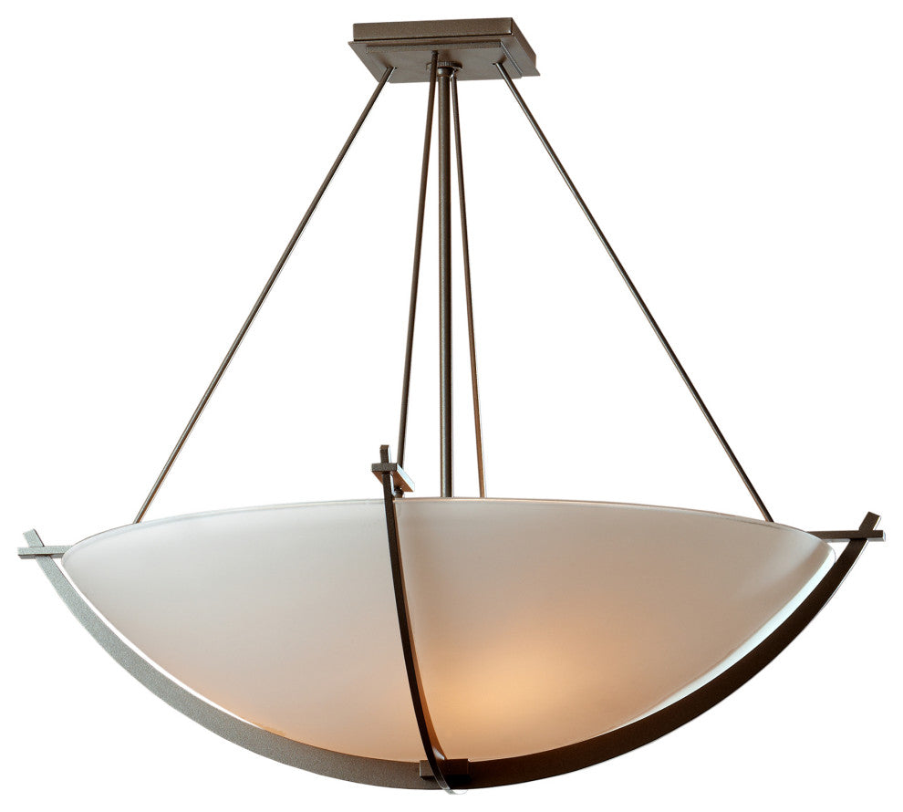 Compass Large Semi-Flush, Dark Smoke Finish, Opal Glass