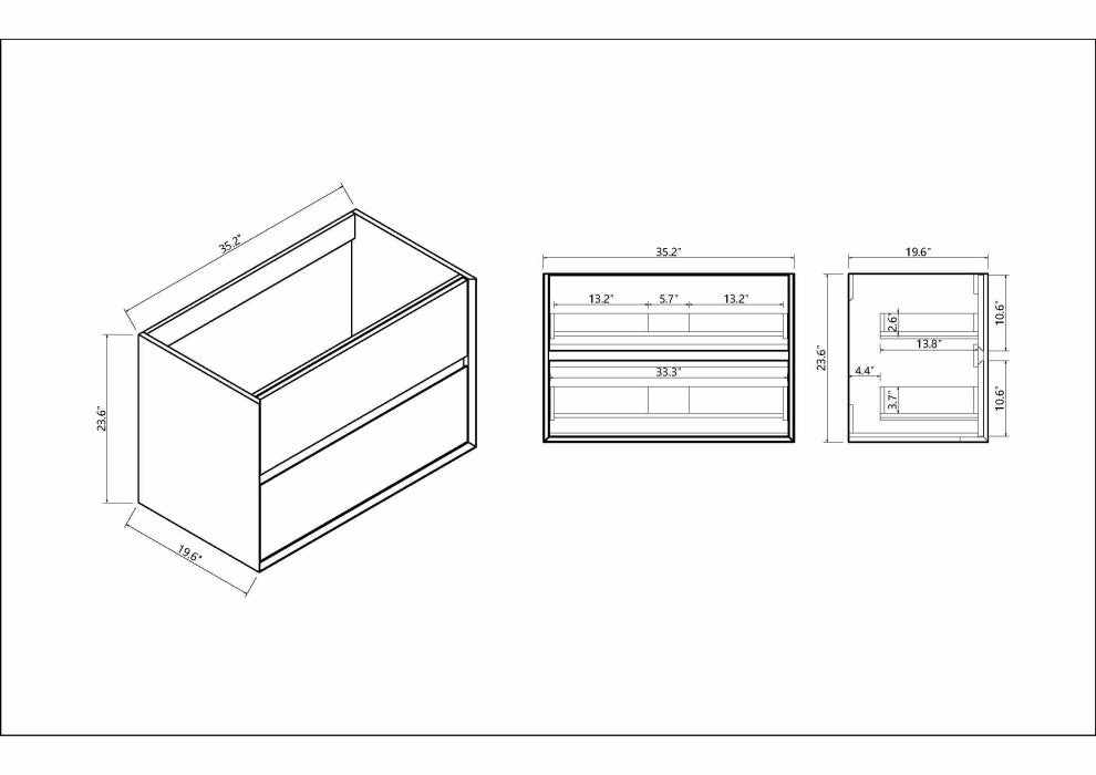 Ashley 72'' Floating Vanity, Acrylic Top, Double Sink, Light White Oak