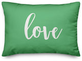 Love, Light Green 14x20 Lumbar Pillow