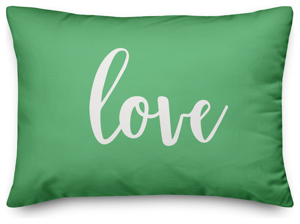 Love, Light Green 14x20 Lumbar Pillow