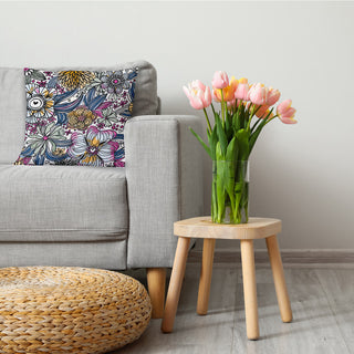 Flower Melange Decorative Throw Pillow, Orchid, 18"x18"