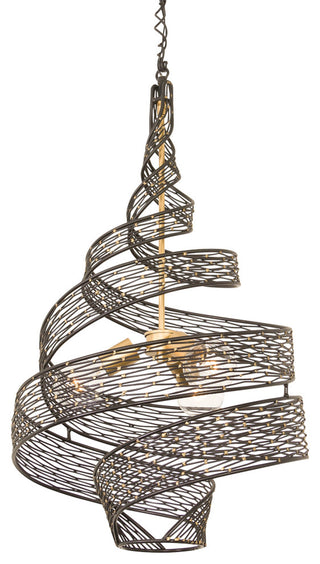 Varaluz-240P03MBFG-Three Light Pendant Matte Black/French Gold