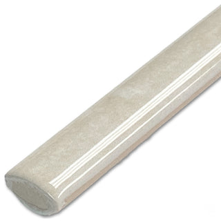 Coco Demi-Bullnose Glossy Canvas Beige Ceramic Wall Trim